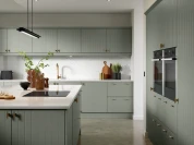 Athens doors in reed green with bianco roma worktop