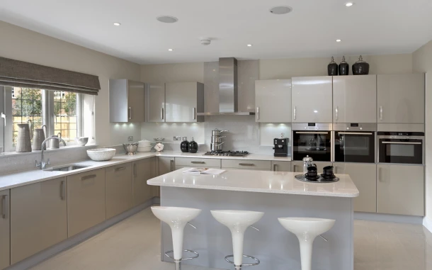 modern gloss kitchen with kitchen island
