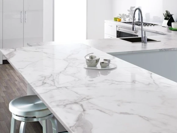 marble white quartz kitchen worktop