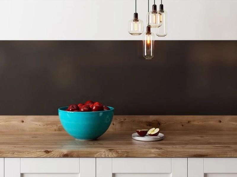 wooden kitchen worktop dark