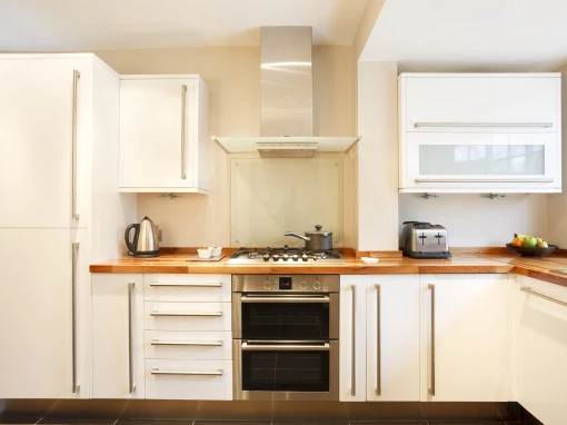 classic cream kitchen doors with wooden worktop