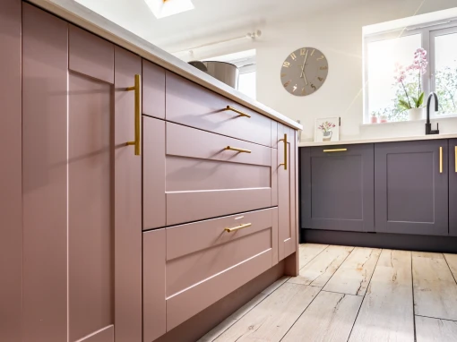 Kitchen with Shaker Dusky Pink doors