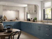 Warwick Mussel and Misty Blue kitchen doors